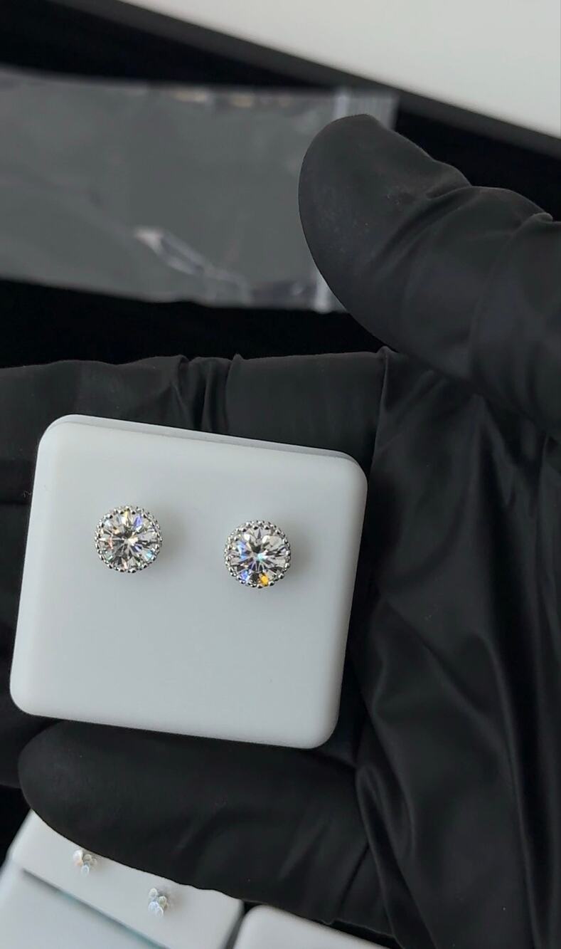 Sterling Silver Moissanite Stud Earrings
